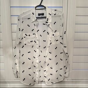 Zara Monochrome Patterned Button-Up Shirt